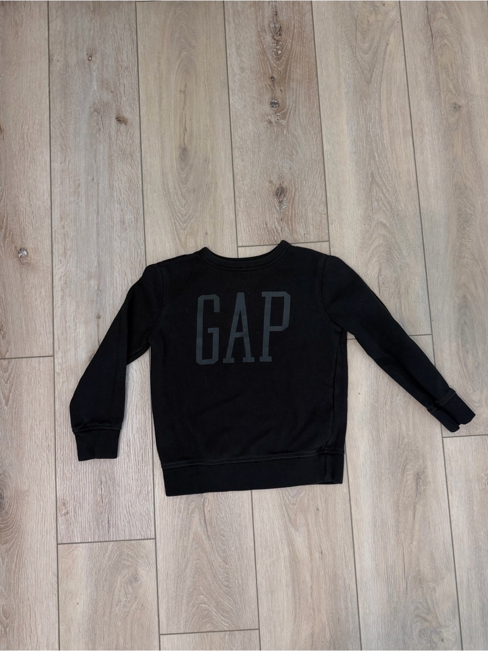 GAP Kids Black Logo Crew Sweatshirt